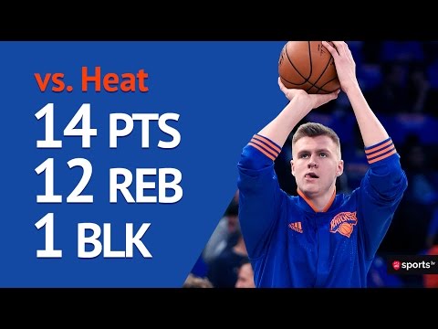 Kristaps Porzingis 14 pts 12 rebs vs Heat 06/12/2016