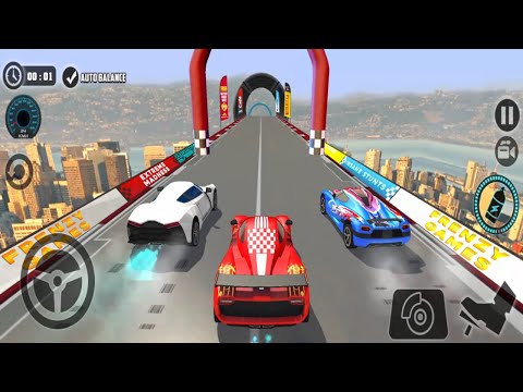 Impossible Car Tracks 3D - Red Car Driving Simulator Multiplayer Mode - Android Gameplay Stunts