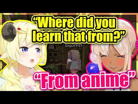 holoyume - VTuber ENG Subs ホロ夢 - Watame Was Surprised By Sana's Cool Japanese Phrase - Minecraft 【ENG Sub Hololive】