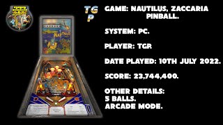 Nautilus - Zaccaria Pinball - Arcade mode, 5 balls - 23,744,400 points.