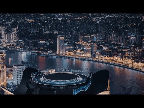 8K Aerial Night View of Shanghai City, China | Dji Inspire 3