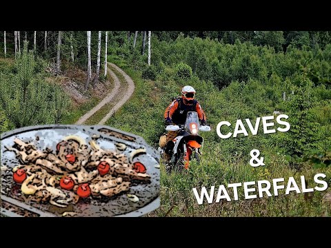 The Micro ADV, Riding out to explore Caves and Waterfalls - Sweden / Norway 