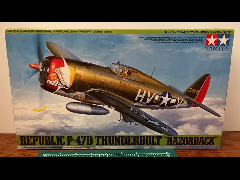 WW2 P47D Thunderbolt Razorback 1/48 Tamiya kit review.