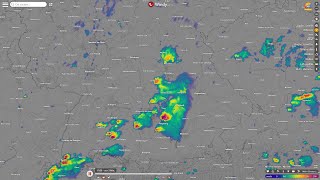 Das aktuelle Radar in Deutschland es gibt sehr kräftige Gewitter in Ba