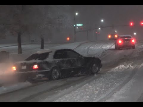 Cars Spin and Drift During Sudden Heavy Snowfall in Colorado Springs, CO