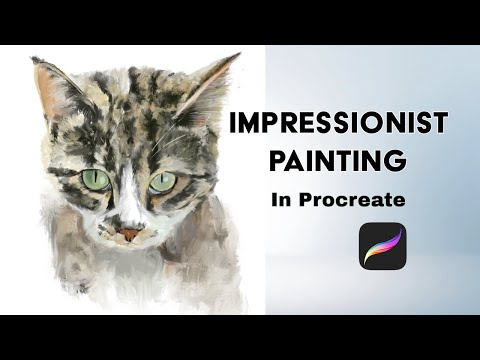 Impressionist Cat Painting - In Procreate!