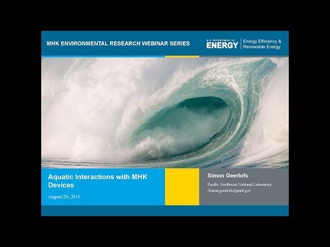 DOE MHK Webinar Series #2: Aquatic Animal Interaction with Marine and Hydrokinetic Devices