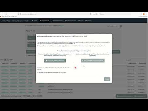 AnimalAssociatedMetagenomeDB: Raw Sequence Data Download on Windows
