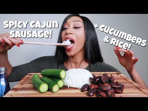 SPICY CAJUN SAUSAGE CUCUMBERS AND RICE!