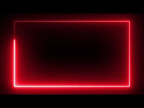 No Copyright Royalty Free Red Color Neon lights rectangle frame animated loop background