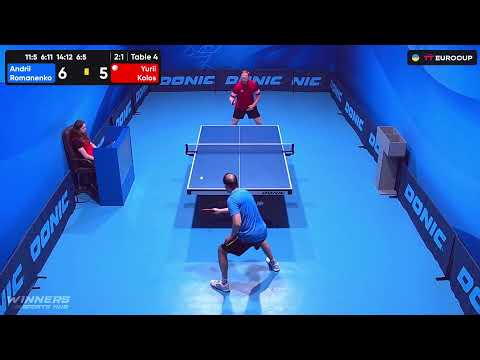 18:00 Andrii Romanenko - Yurii Kolos 21.08.2023 TT Euro.Cup  Ukraine Professional. TABLE 4