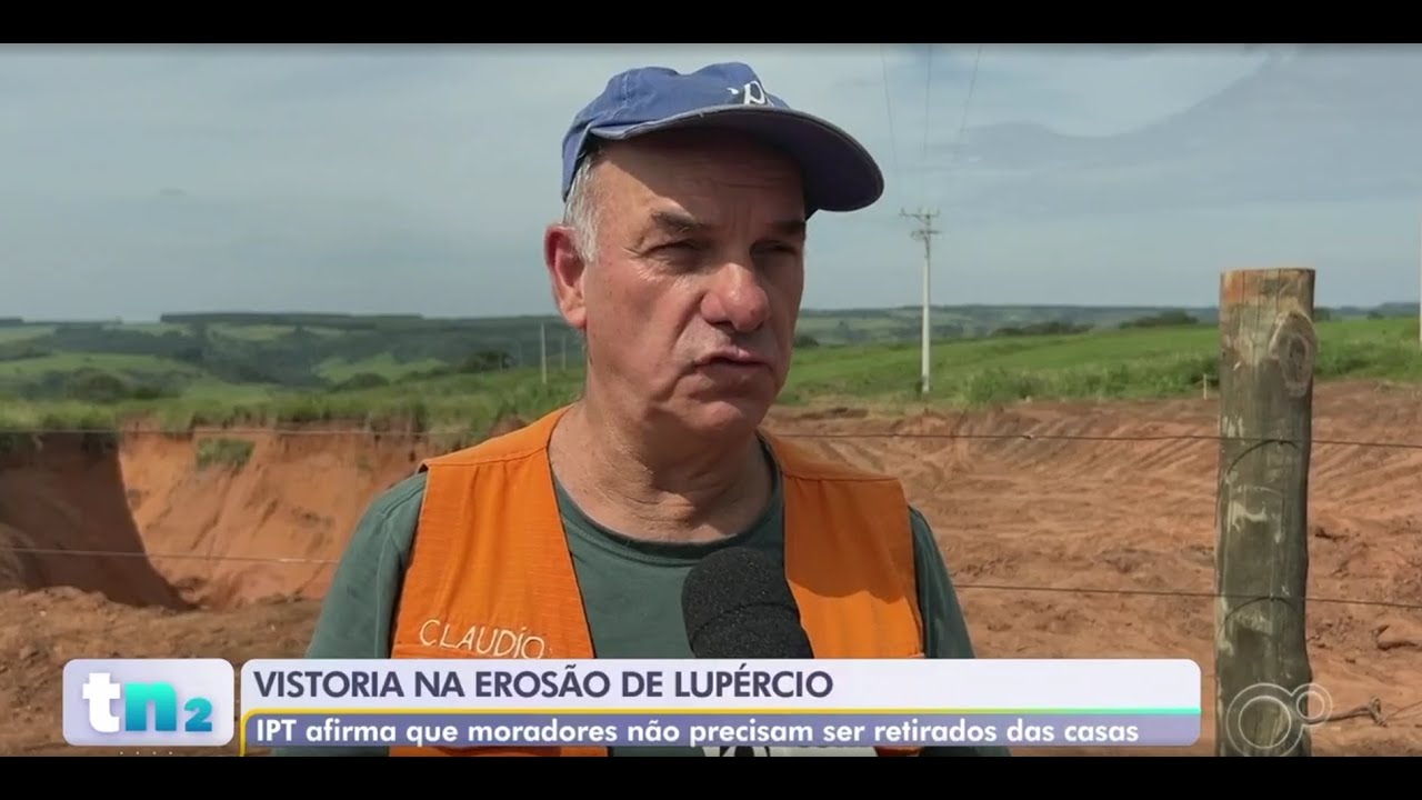 Vistoria técnica avalia cratera em Lupércio - 24 de abril de 2024 - TEM Notícias 2° Edição