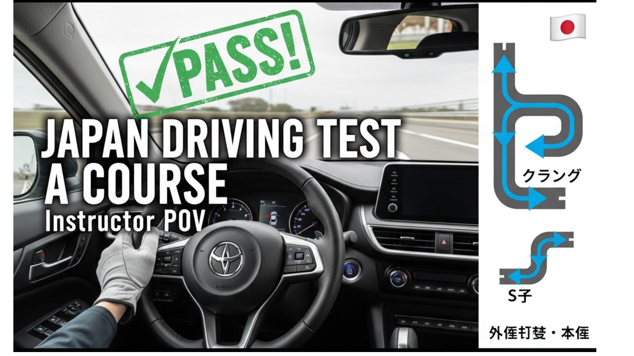 JAPAN DRIVING TEST A COURSE (Instructor Drive) | Step-by-Step Practical Exam Guide