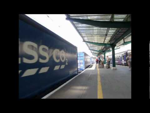 4S43 Rugby to Mossend 'Tesco Express'  Class 92 Electric 92017 Passing Carlisle 30th July 2011.wmv