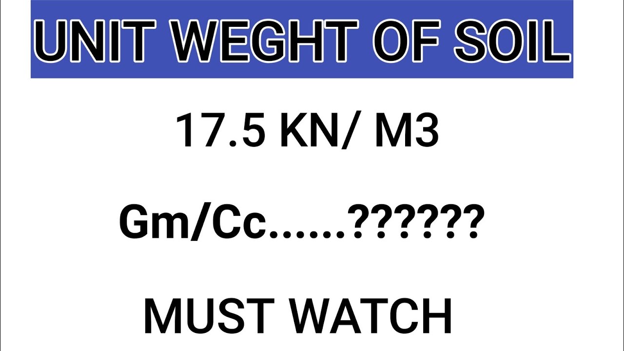Unit Weight Of Soil KN/m3 To Gm/cc | Density of Soil |Update your Information