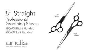 Andis Professional Animal Grooming Shears - 8 inch Straight Shears, 80675, 80630