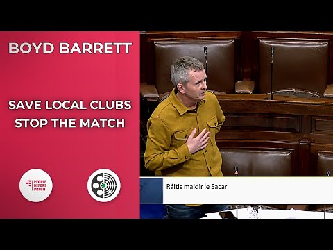 Richard Boyd Barrett: Protect Grassroots Football, Boycott Israel Match
