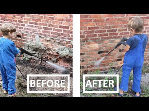 Ziegelmauer sanieren. Mauersteine ersetzen, Restoring Old Brick Wall. Restaurierung