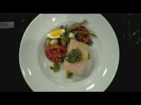 Mass Appeal Poached salmon nicoise with caper vinaigrette