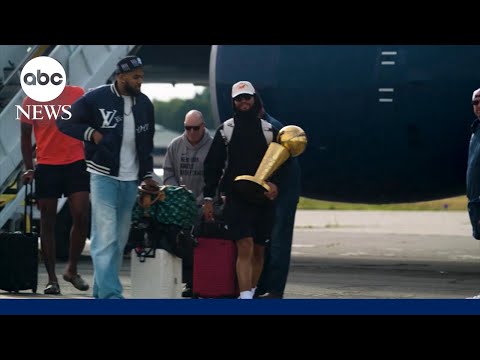 Knicks return home after winning NBA championship