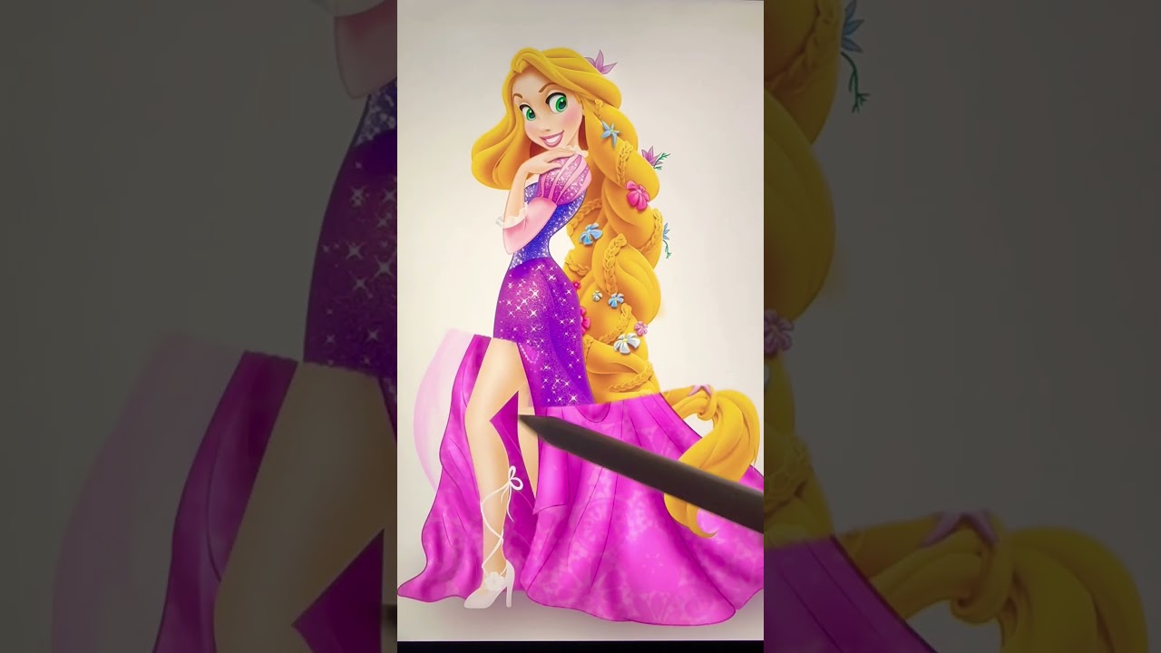 Glowup Rapunzel #disney #art #glowup #transformation #digitalart #shortswithzita #artwork #shorts