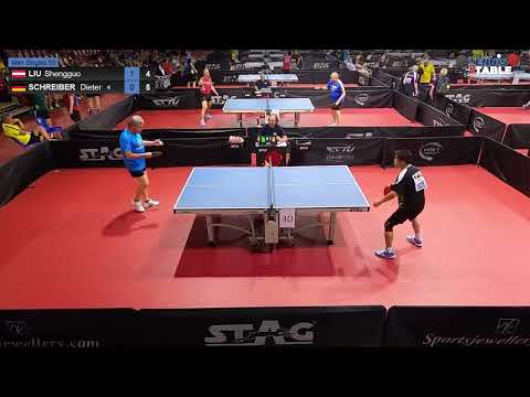 LIU Shengguo vs SCHREIBER Dieter - Championnats d'Europe Vétérans 2022 tennis de table Rimini