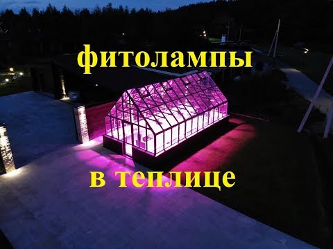 Фитоосвещение в теплице из стекла