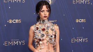 Jenna Ortega Wears NOTHING But Jewels & a Skirt at Emmys 2025
