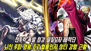 [원피스 최신근황]전투력 폭발 최강 밀짚모자 해적단 탄생!? 뇌신 루피 염왕 조로 혈통인자 각성 상디 강함 근황 / 원피스 1055화