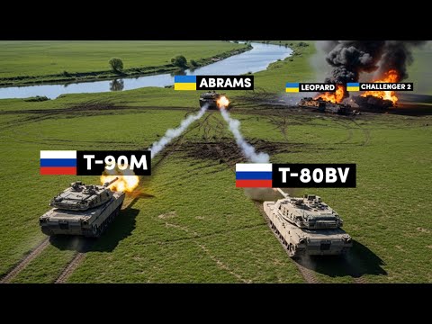 Russian T-90M Destroys Ukrainian Abrams Tank in One Shot!