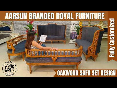 Modern Oak Wood Sofa Set Design Video