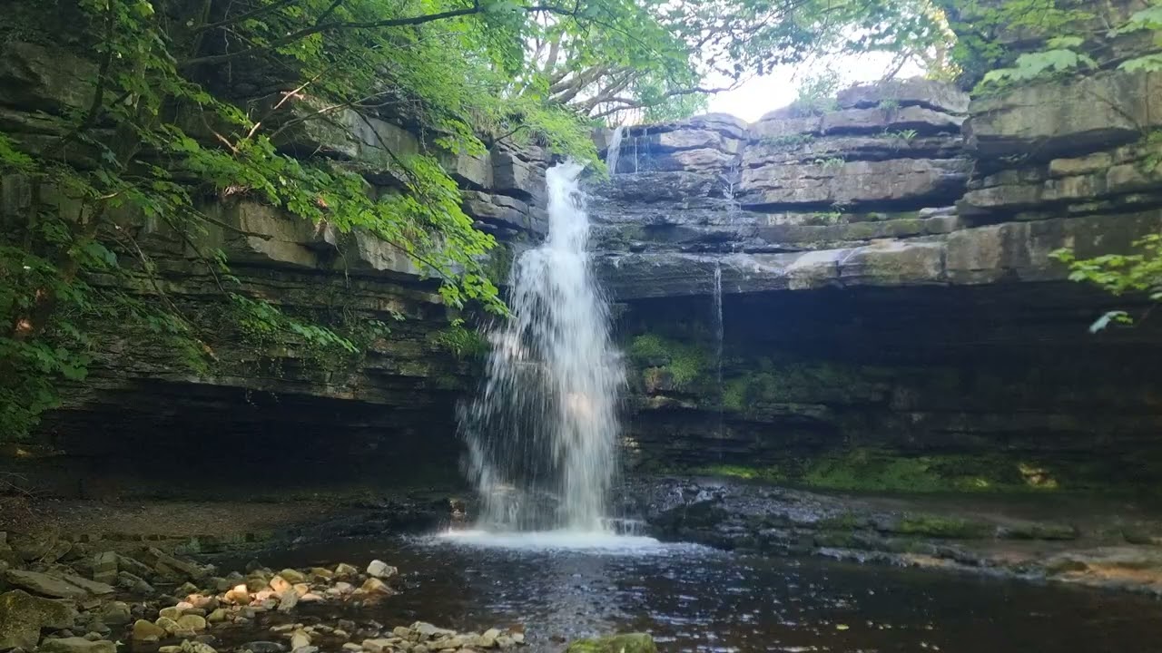 Summerhill Force Waterfall & Gibsons Cave Teesdale ASMR Ambience video 4K