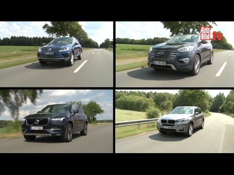 SUV comparison: Volvo XC90 vs. BMW X5, VW Touareg, Hyundai Grand Santa Fe