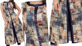 Very beautiful front slit kurta cutting and stitching