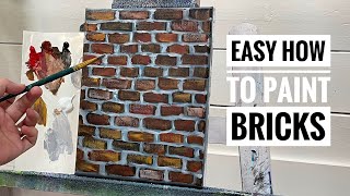 EASY! How To Paint A BRICK WALL~ Step by step For Beginners