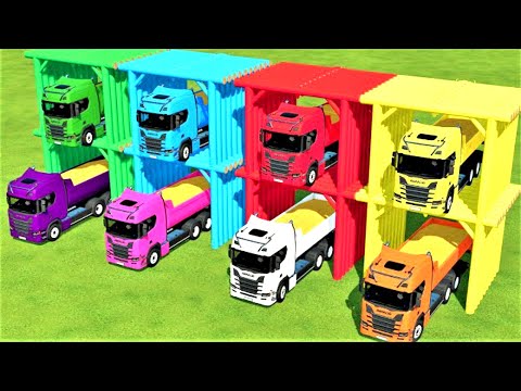 TRANSPORTING COWS WITH COLORED ISEKI TRACTORS & MAN TRUCKS - Farming Simulator 22
