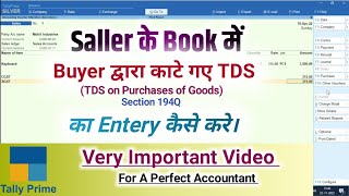 Saller TDS on sales of Goods in Tally Prime, Saller apne Book me TDS on purchases Goods, #194q gst