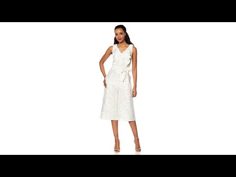 Eva Longoria Floral Jacquard Jumpsuit