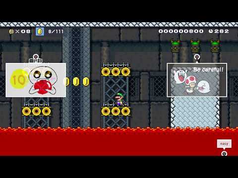 SMM2 Courses #2 - Coin Quest in Rising Lava Castle by Dynasteel