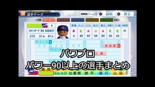 【パワプロ】パワー90以上の選手まとめ