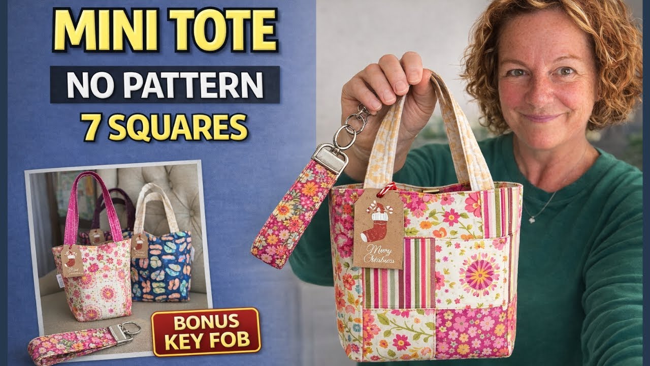 The Mini Tote Anyone Can Sew | No Pattern • Full Tutorial