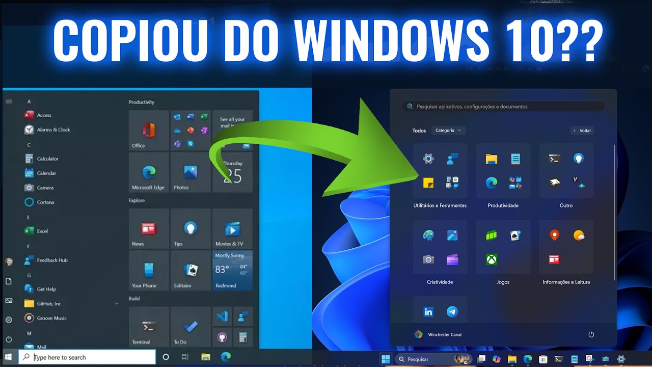 O Novo MENU INICIAR do Win11 chegou e lembra o do Win10!