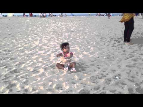Harshitha and Advaith at beach