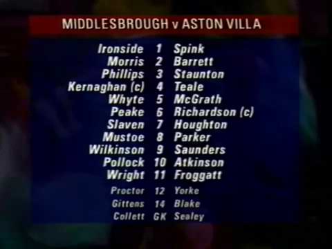 Aston Villa v Middlesbrough '92/93