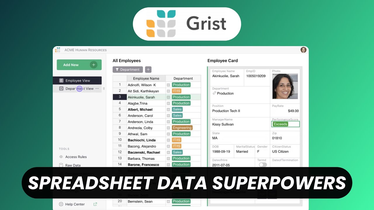 Grist: Free Open Source Spreadsheet Software
