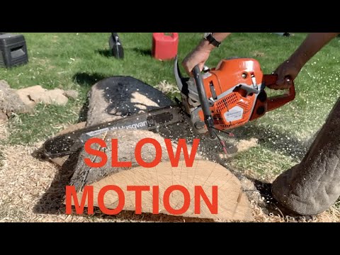 SLOW-motion - Just the Action - Husqvarna 592 XP and 572 XP at work