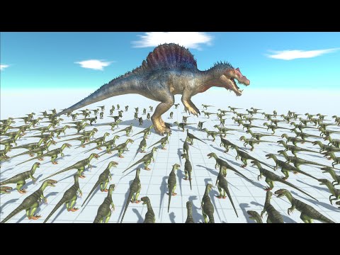 Spinosaurus vs 50x Deinonychus🦖🔥- Animal Revolt Battle Simulator