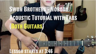 The Swon Brothers - Nobody (Guitar Lesson/Tutorial with Tabs) BOTH GUITARS
