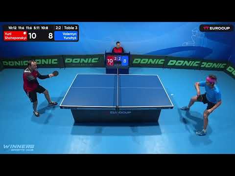 13:40 Yurii Shchepanskyi 3-2 Valentyn Yunchyk 06.05.2023 TT Euro.Cup Ukraine Star. Table 3