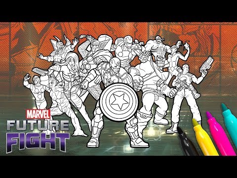 Marvel FUTURE FIGHT Coloring SET | Avengers Game Coloring Book